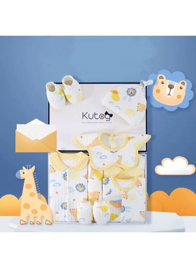 xppier مجموعة هدايا ملابس الأطفال حديثي الولادة مكونة من 22 قطعة من القطن الأصفر الفاتح - Image 3